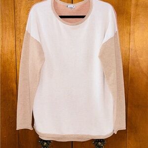 Smartwool Women's Crew Neck Sweater - White and Tan - EUC